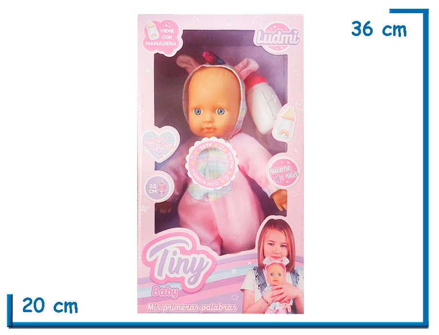 TINY BABY MIS PRIMERAS PALABRAS BEBE ROPA ROSA RAYADA CON SONIDO