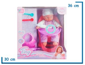 TINY BABY HORA DE COMER BEBE ROPA LILA CON SONIDO