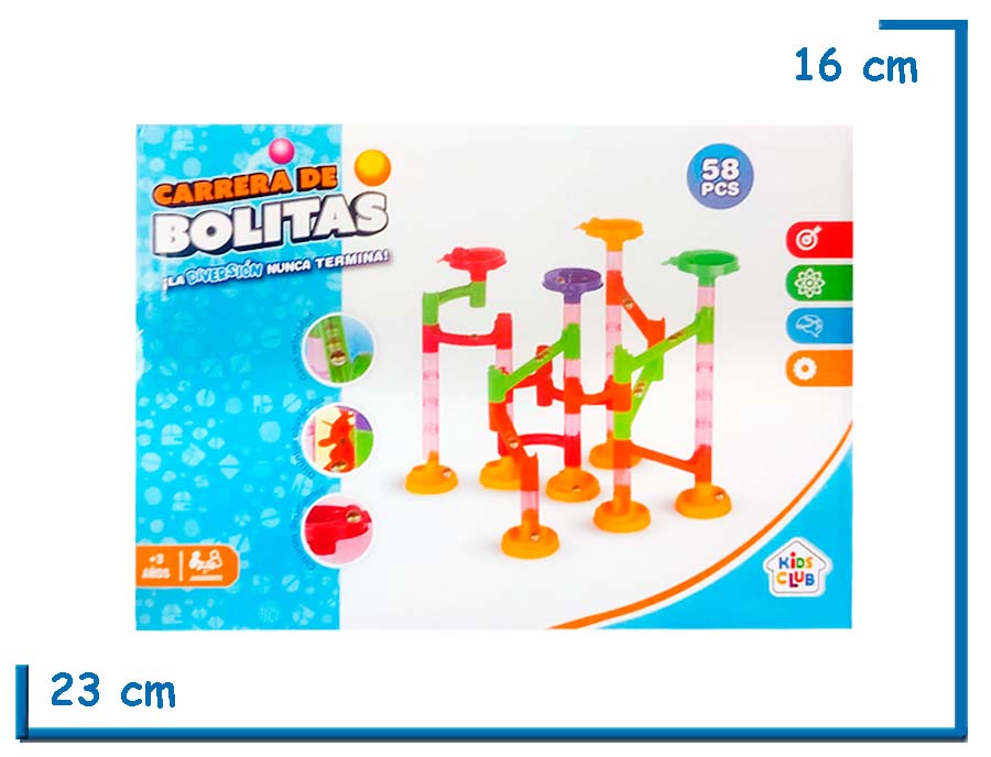 KIDS CLUB CARRERA DE BOLITAS 58 PZS