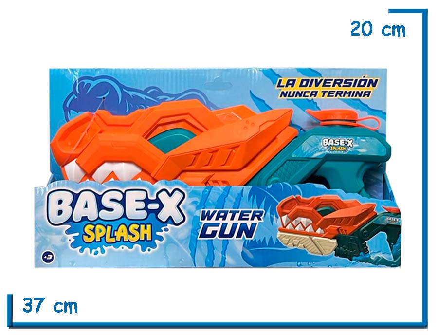 BASE-X SPLASH PISTOLA DE AGUA DINOSAURIO EN CAJA
