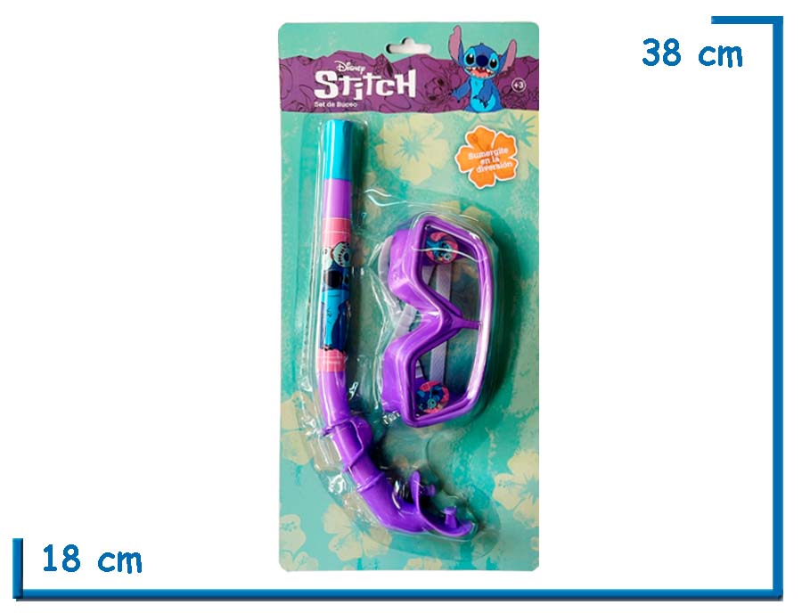 STITCH SET DE BUCEO VIOLETA  EN BLISTER