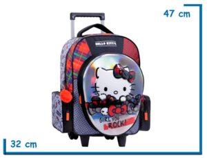MOCHILA CARRO 17'' HELLO KITTY GIRL YOU ROCK RELIEVE (WA74316)