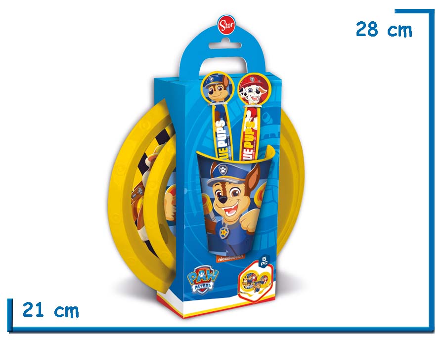PAW PATROL CHASE SET DE VAJILLA 5 PIEZAS