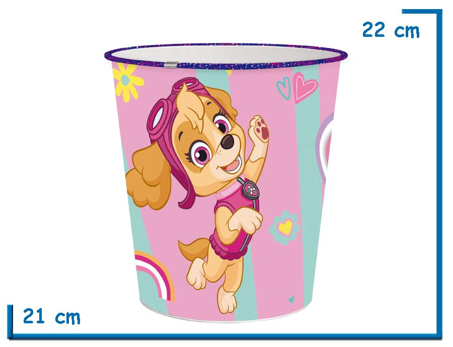 PAW PATROL SKYE DUSTBIN PAPELERA 22 X 21CM