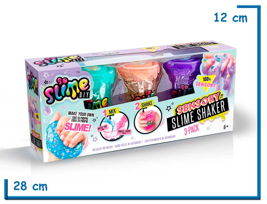 SO SLIME DIY ROSA VIOLETA CELESTE 3-PACK SENSORY SLIME SHAKER