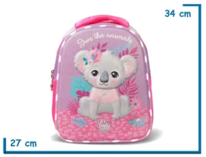 MOCHILA ESPALDA 13" KOALA LILA CON LUZ LED