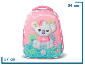 MOCHILA ESPALDA 13" KOALA ROSA CON LUZ LED