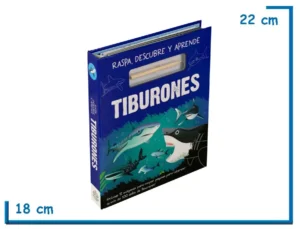 LIBRO RASPA, DESCUBRE Y APRENDE TIBURONES