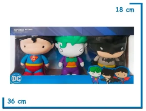 JUSTICE LEAGUE SUPERMAN JOKER BATMAN SD 7" SET X3 EN CAJA