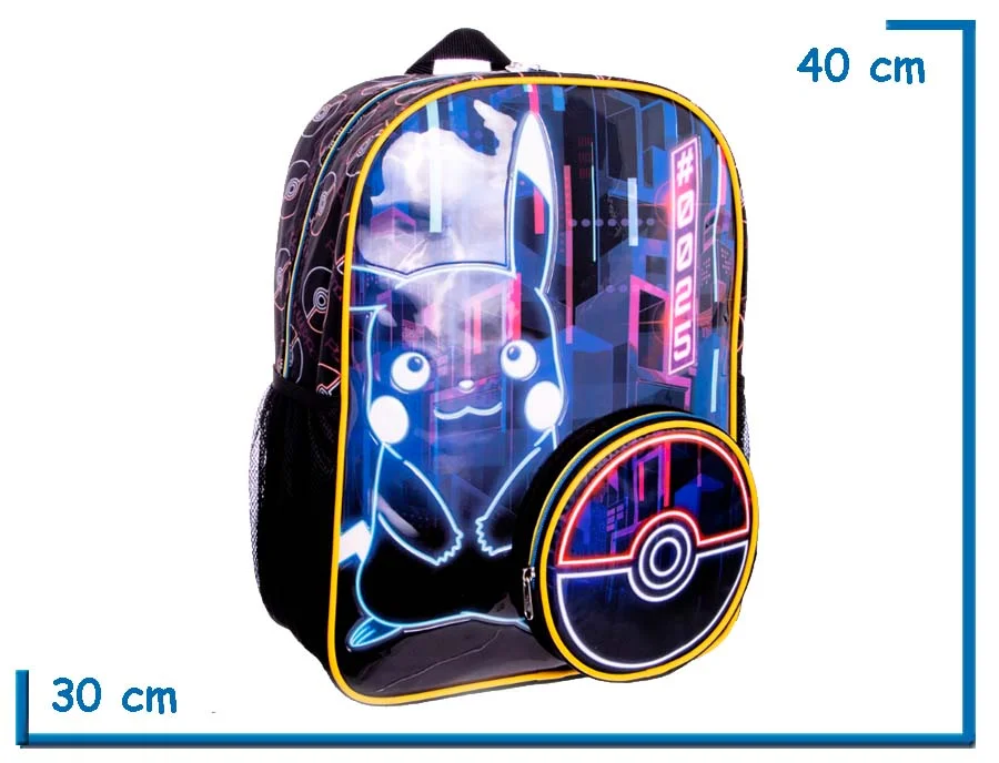 MOCHILA ESPALDA 18″ POKEMON PIKACHU 0025 NEON