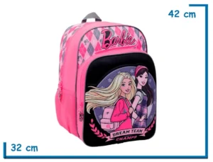 MOCHILA ESPALDA 16" BARBIE NEGRA DREAM TEAM