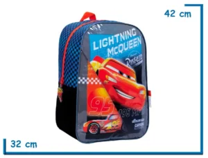 MOCHILA ESPALDA 16" CARS NEGRA MCQUEEN 195MPH