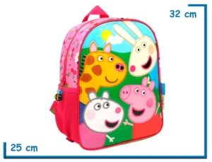 MOCHILA ESPALDA 12" PEPPA PIG ROSA PEPPA Y AMIGOS