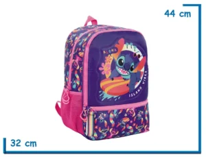 MOCHILA ESPALDA 17" STITCH SURF ROSA