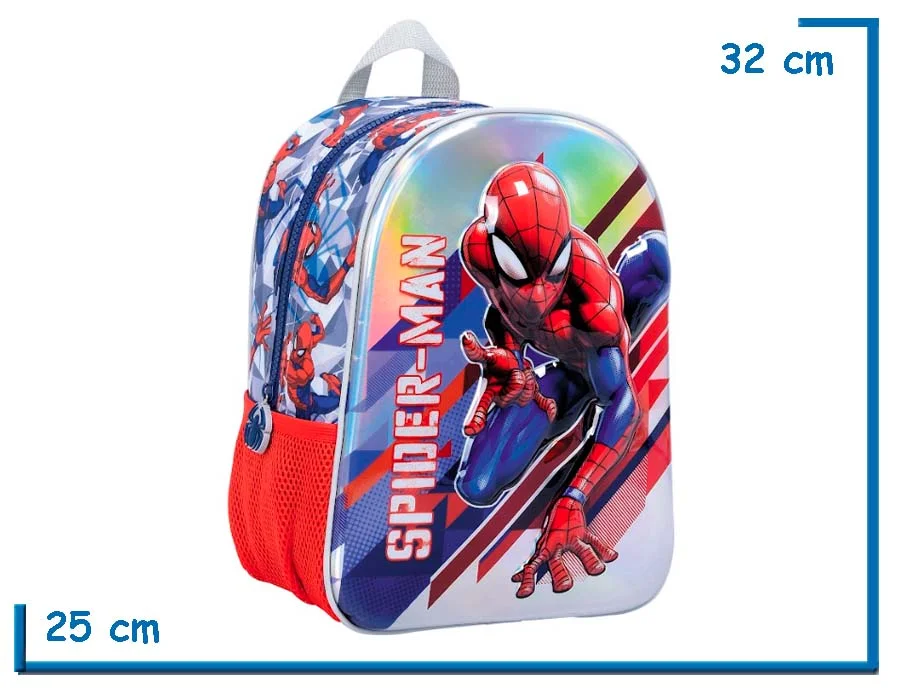 MOCHILA ESPALDA 12″ SPIDER-MAN PRISM WHITE LINE (PERSONAJE RELIEVE)