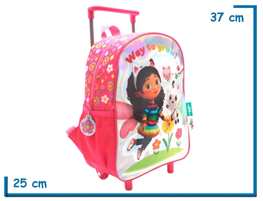 MOCHILA CARRO 12″ GABBYS DOLLHOUSE ROSA WAY TO GROW