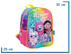 MOCHILA ESPALDA 12" GABBYS DOLLHOUSE AMARILLA ITS MUSIC TIME