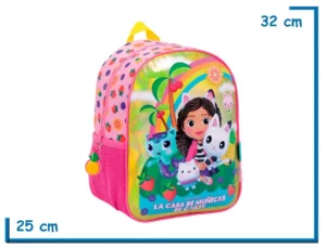 MOCHILA ESPALDA 12" GABBYS DOLLHOUSE ROSA ARCOIRIS