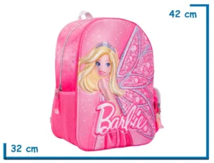 MOCHILA ESPALDA 16" BARBIE ROSA HADA RELIEVE