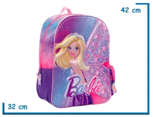 MOCHILA ESPALDA 16" BARBIE VIOLETA HADA RELIEVE