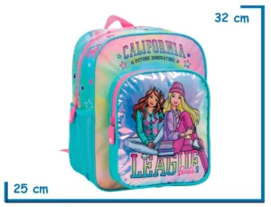 MOCHILA ESPALDA 12" BARBIE TURQUESA CALIFORNIA