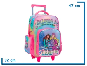 MOCHILA CARRO 17" BARBIE ROSA CALIFORNIA