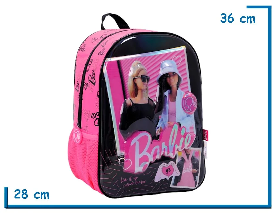 MOCHILA ESPALDA 14″ BARBIE NEGRA BARBIE GIRL RELIEVE