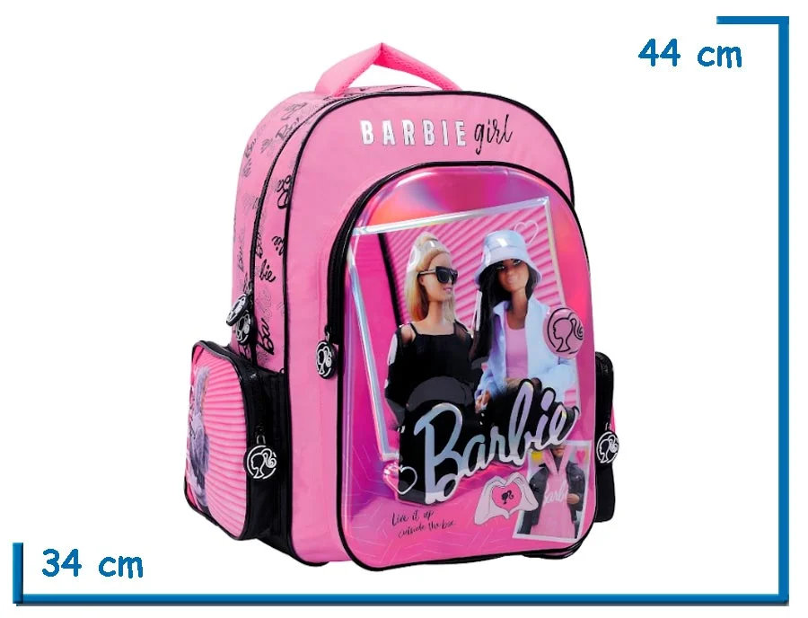 MOCHILA ESPALDA 18″ BARBIE ROSA BARBIE GIRL RELIEVE