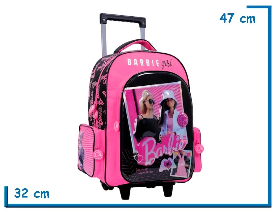 MOCHILA CARRO 18″ BARBIE NEGRA BARBIE GIRL RELIEVE