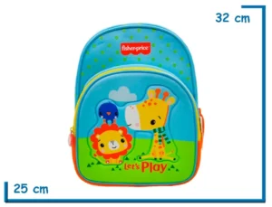 MOCHILA ESPALDA 12" FISHER PRICE JIRAFA Y LEON NEOPRENE