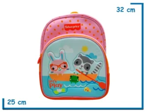 MOCHILA ESPALDA 12" FISHER PRICE CONEO Y MAPACHE NEOPRENE