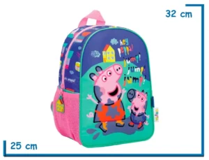 MOCHILA ESPALDA 12" PEPPA PIG AZUL JUMP!