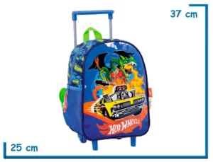 MOCHILA CARRO 12" HOT WHEELS AZUL DRAGON