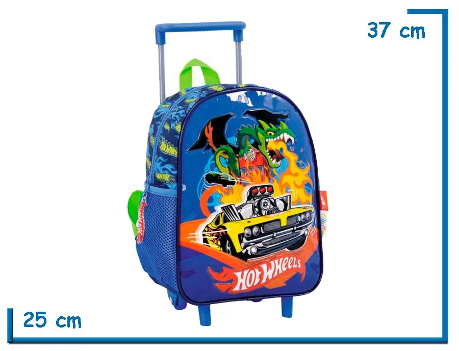MOCHILA CARRO 12″ HOT WHEELS AZUL DRAGON
