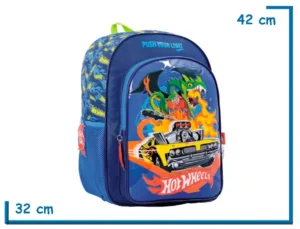 MOCHILA ESPALDA 16" HOT WHEELS AZUL DRAGON