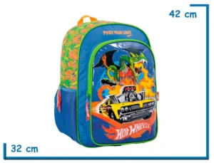 MOCHILA ESPALDA 16" HOT WHEELS VERDE DRAGON