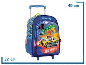 MOCHILA CARRO 16" HOT WHEELS AZUL DRAGON
