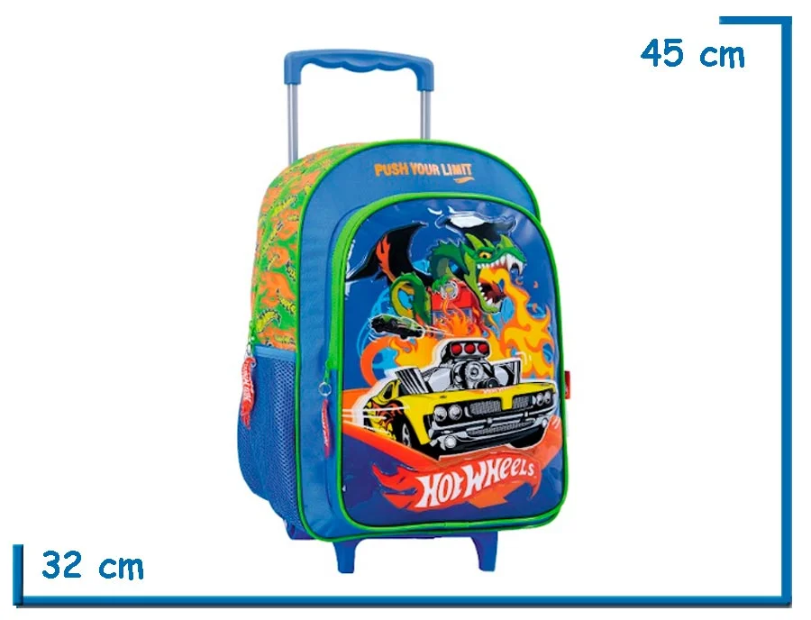 MOCHILA CARRO 16″ HOT WHEELS VERDE DRAGON