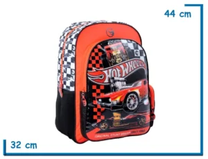 MOCHILA ESPALDA 18" HOT WHEELS ROJA RED CAR