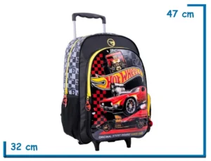 MOCHILA CARRO 18" HOT WHEELS AMARILLA RED CAR