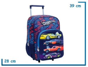MOCHILA CARRO 14" HOT WHEELS AZUL 4 AUTOS RELIEVE