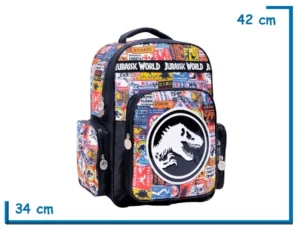 MOCHILA ESPALDA 16" JURASSIC WORLD ADVERTENCIAS