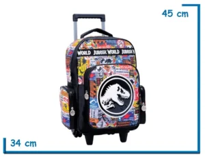 MOCHILA CARRO 16" JURASSIC WORLD ADVERTENCIAS