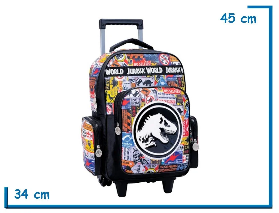 MOCHILA CARRO 16″ JURASSIC WORLD ADVERTENCIAS