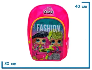MOCHILA ESPALDA 16" LOL ROSA FASHION NEON