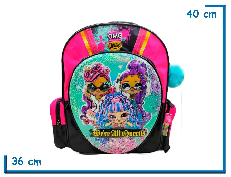 MOCHILA ESPALDA 14″ LOL ROSA WE RE ALL QUEENS 3D