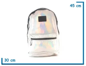 MOCHILA ESPALDA 17" KOOSHI PLATEADA TORNASOL
