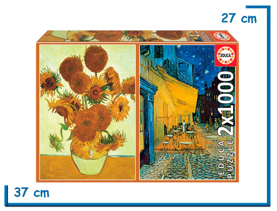 EDUCA 2 PUZZLES X1000 PZS LOS GIRASOLES & TERRAZAS DE CAFE