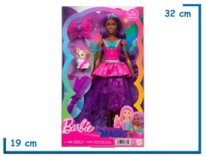 BARBIE A TOUCH OF MAGIC MUÑECA PELO VIOLETA CON MASCOTAS