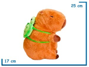 PELUCHE CAPIBARA CON MOCHILA TORTUGA 25CM